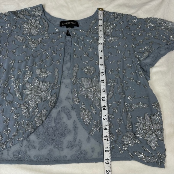 New NWT Lane Bryant Twinset Cardigan Tank Top Beaded Embellishment Blue 14 16 - Picture 16 of 16
